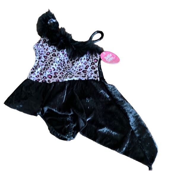 Dottie Loves Dancewear Girls XS Animal Print Leotard Boa Dress Up - Picture 1 of 9